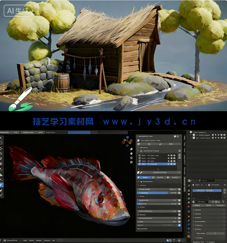 Brushstroke Tools 3D画笔描绘Blender插件V1.2.1版(图1) Brushstroke Tools 3D画笔描绘Blender插件V1.2.1版(图1)