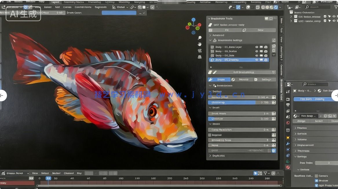 Brushstroke Tools 3D画笔描绘Blender插件V1.2.1版(图2) Brushstroke Tools 3D画笔描绘Blender插件V1.2.1版(图2)