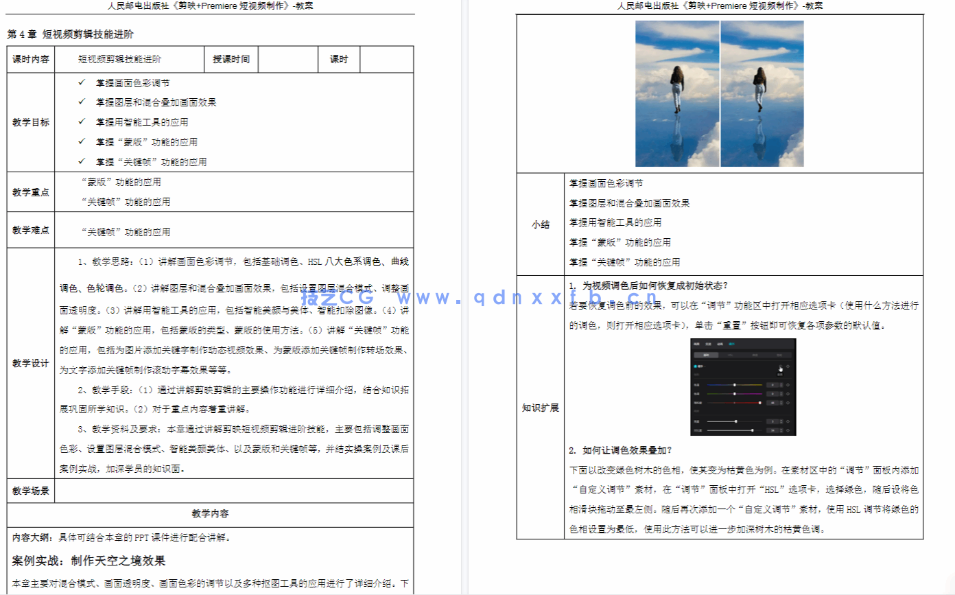 短视频拍摄、剪辑、调色与特效制作——剪映专业版+Premiere Pro 2024(全彩微课版)(图5) 短视频拍摄、剪辑、调色与特效制作——剪映专业版+Premiere Pro 2024(全彩微课版)(图5)