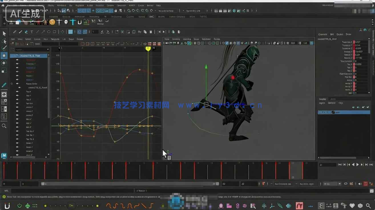 【中文字幕】Maya游戏角色动画基础核心技术训练视频教程(图4) 【中文字幕】Maya游戏角色动画基础核心技术训练视频教程(图4)