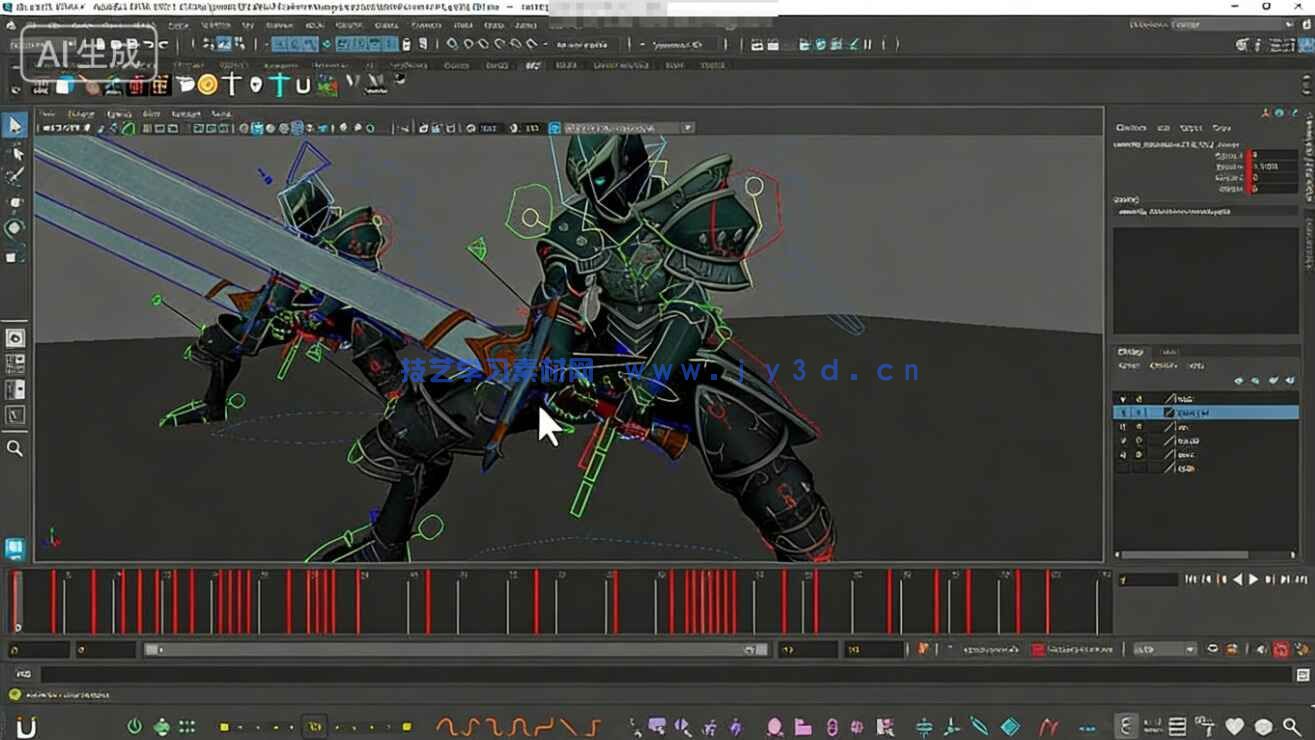 【中文字幕】Maya游戏角色动画基础核心技术训练视频教程(图6) 【中文字幕】Maya游戏角色动画基础核心技术训练视频教程(图6)