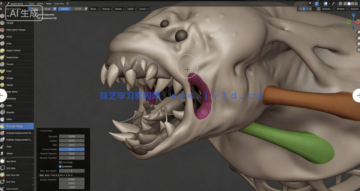 Sculpt Bridge Tool桥接结构Blender插件V1.0版(图4) Sculpt Bridge Tool桥接结构Blender插件V1.0版(图4)