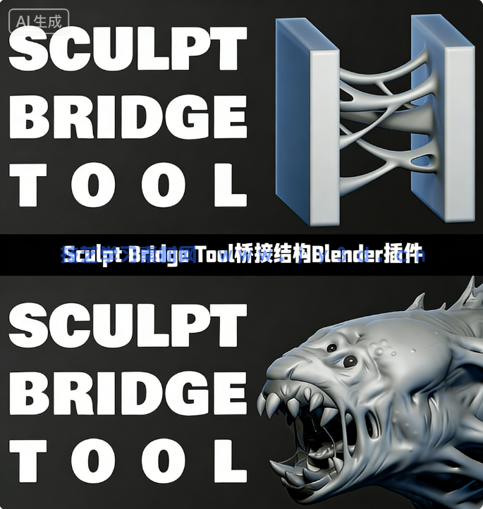 Sculpt Bridge Tool桥接结构Blender插件V1.0版(图1) Sculpt Bridge Tool桥接结构Blender插件V1.0版(图1)