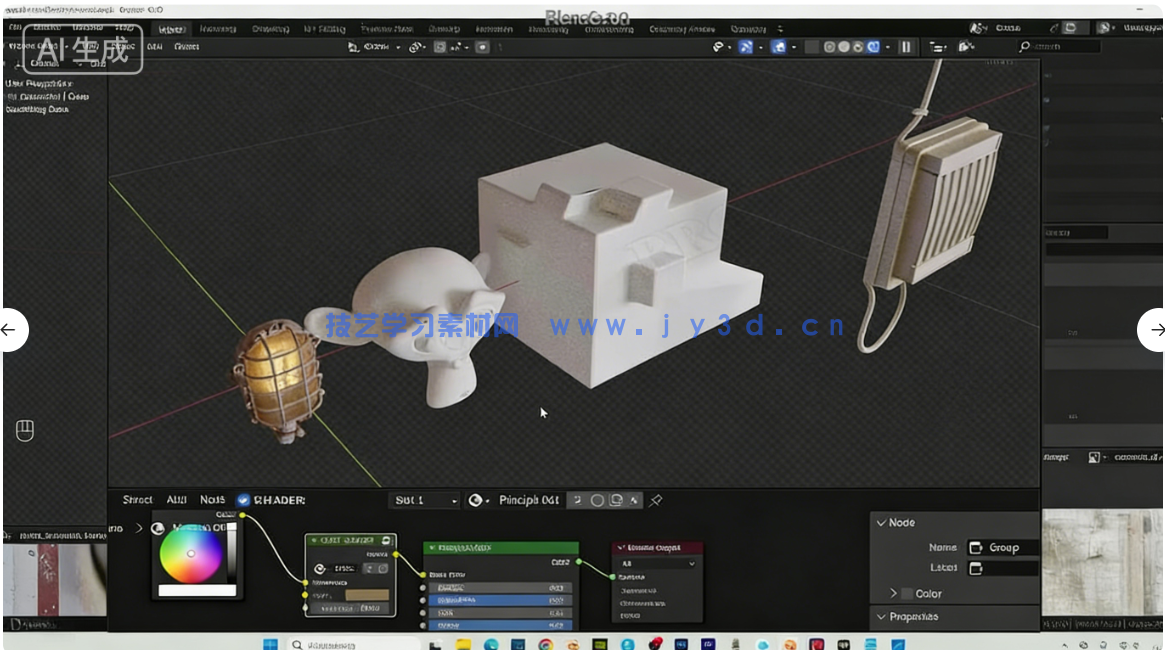 【中文字幕】Blender复古旧灯建模与贴图实例制作视频教程(图5) 【中文字幕】Blender复古旧灯建模与贴图实例制作视频教程(图5)