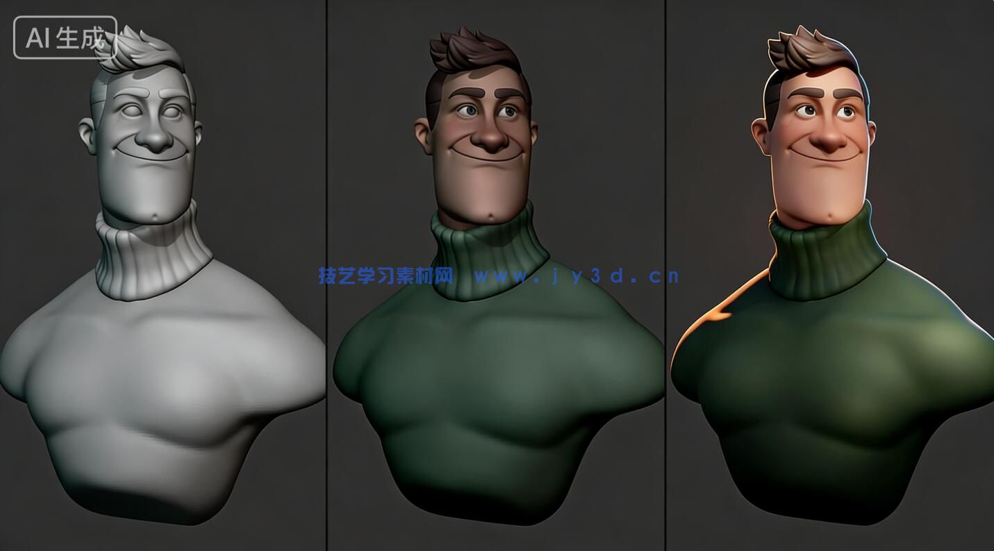 【中文字幕】Blender人物头部雕刻建模全面核心技术训练视频教程(图5) 【中文字幕】Blender人物头部雕刻建模全面核心技术训练视频教程(图5)