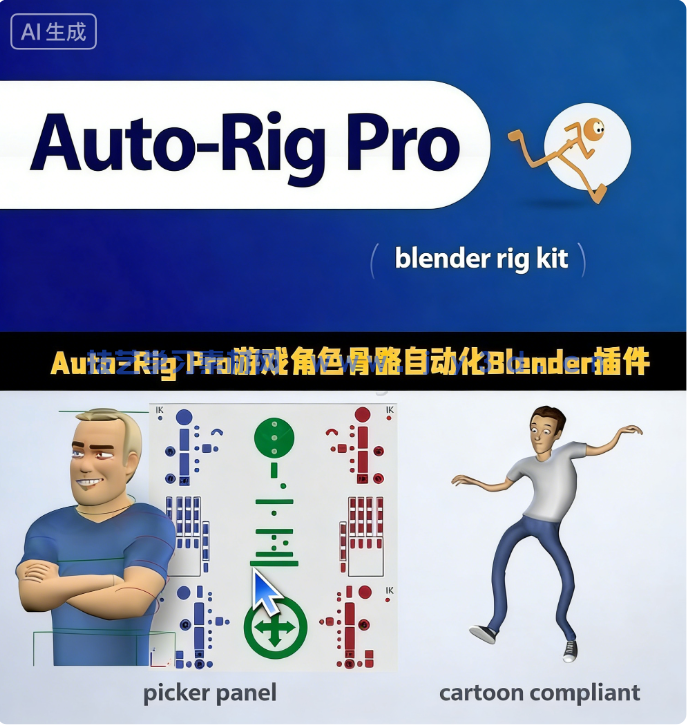 Auto-Rig Pro游戏角色骨骼自动化Blender插件3.77.33版 附AI资料(图1)