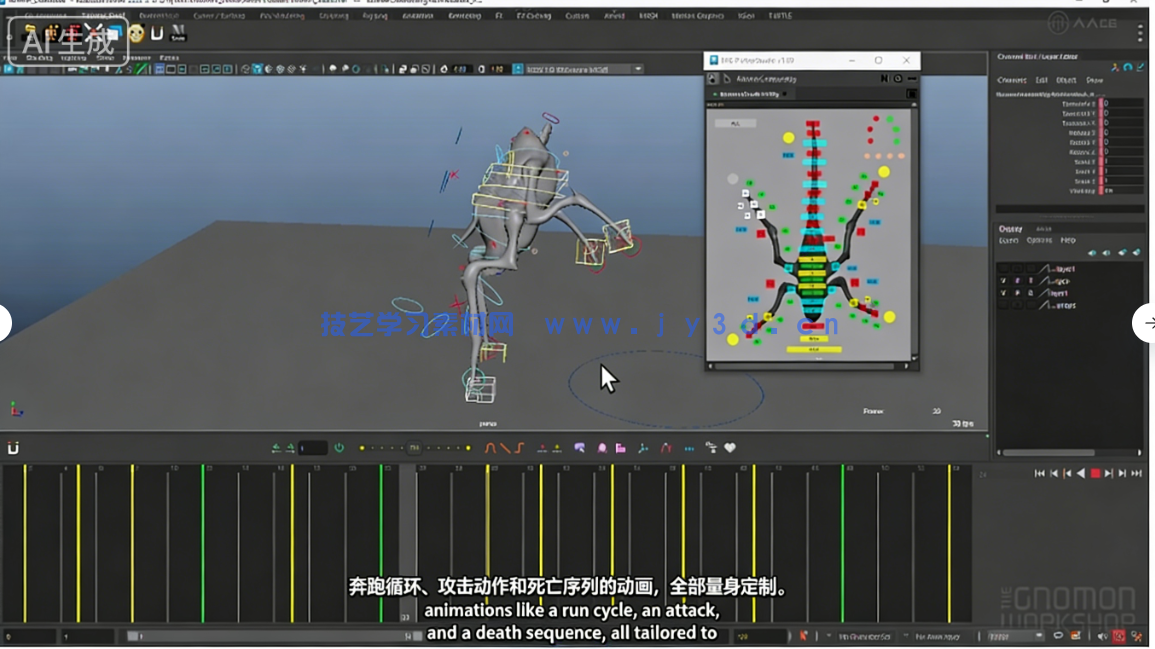 【中文字幕】Maya异形生物游戏动画大师班视频教程(图4) 【中文字幕】Maya异形生物游戏动画大师班视频教程(图4)