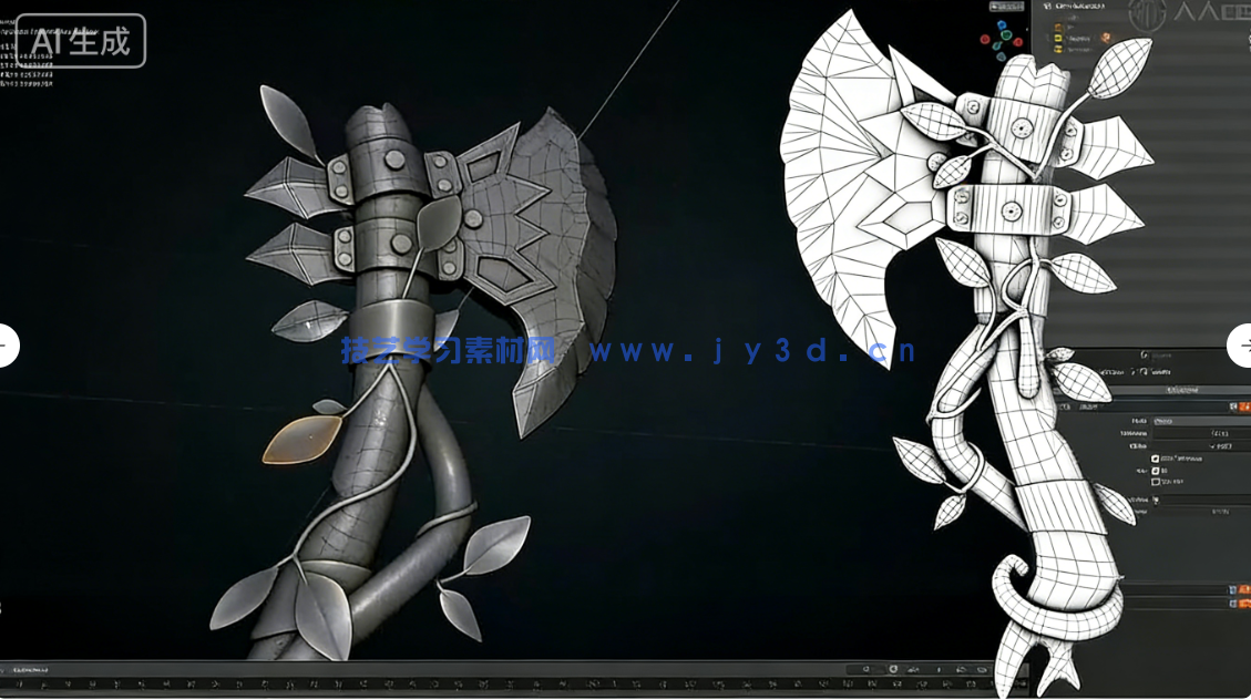 Blender游戏战斧从概念设计到最终成品全流程制作视(图4) Blender游戏战斧从概念设计到最终成品全流程制作视(图4)