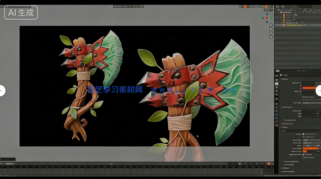 Blender游戏战斧从概念设计到最终成品全流程制作视(图6) Blender游戏战斧从概念设计到最终成品全流程制作视(图6)