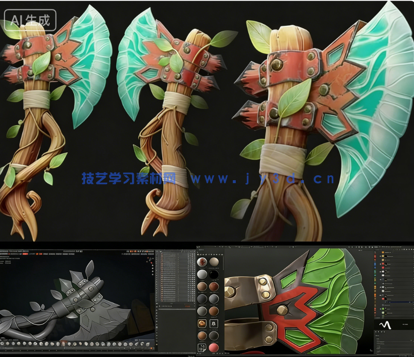 Blender游戏战斧从概念设计到最终成品全流程制作视(图8) Blender游戏战斧从概念设计到最终成品全流程制作视(图8)