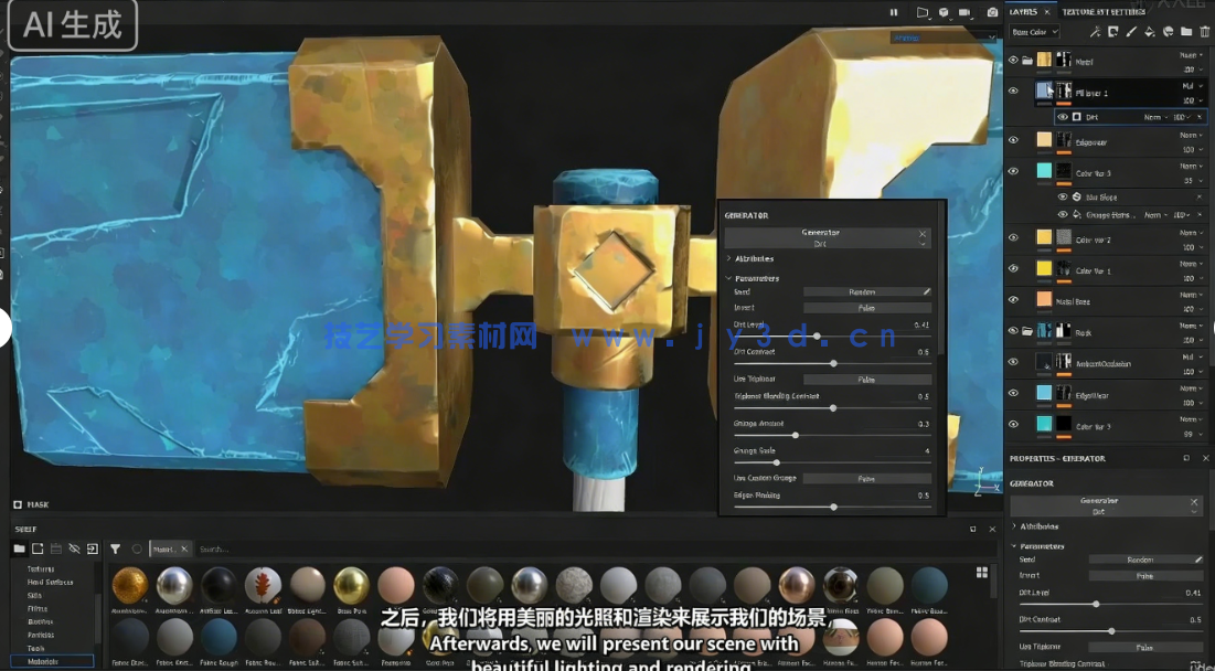 Blender与Substance Painter精美游戏武器实例制作视频(图4) Blender与Substance Painter精美游戏武器实例制作视频(图4)