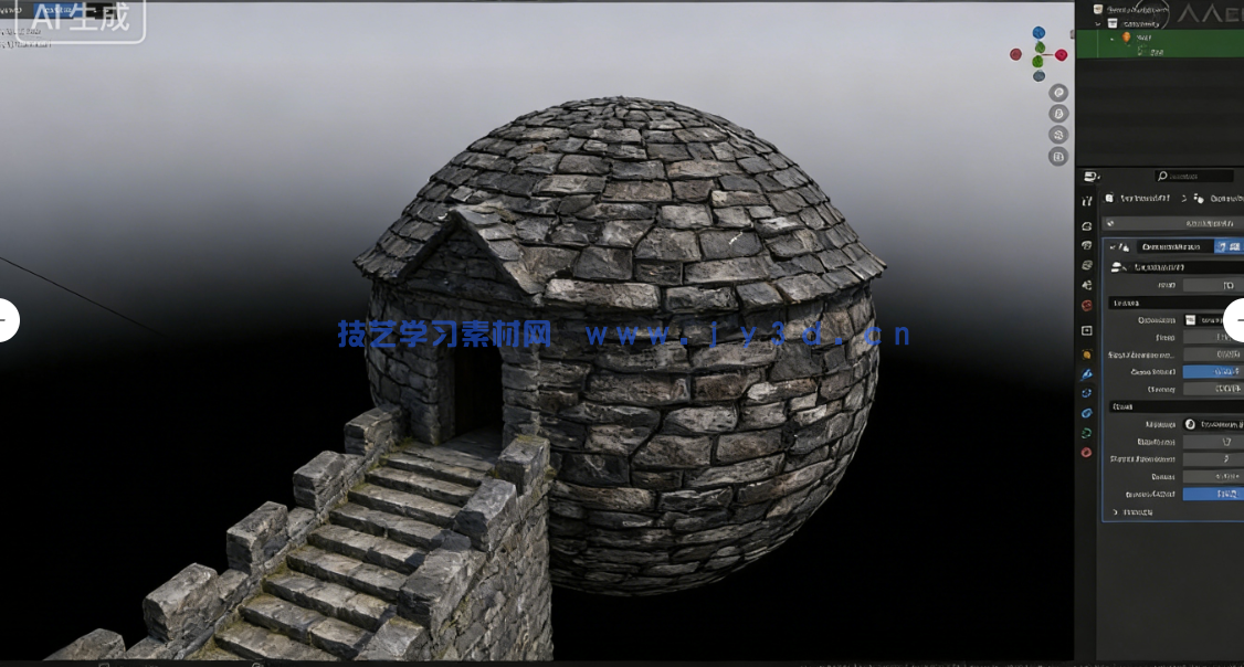 Blender法师塔建筑环境场景完整制作流程视频教程(图5)