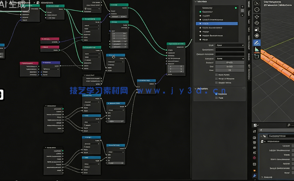 Blender几何节点程序化桥梁实例制作视频教程(图3) Blender几何节点程序化桥梁实例制作视频教程(图3)