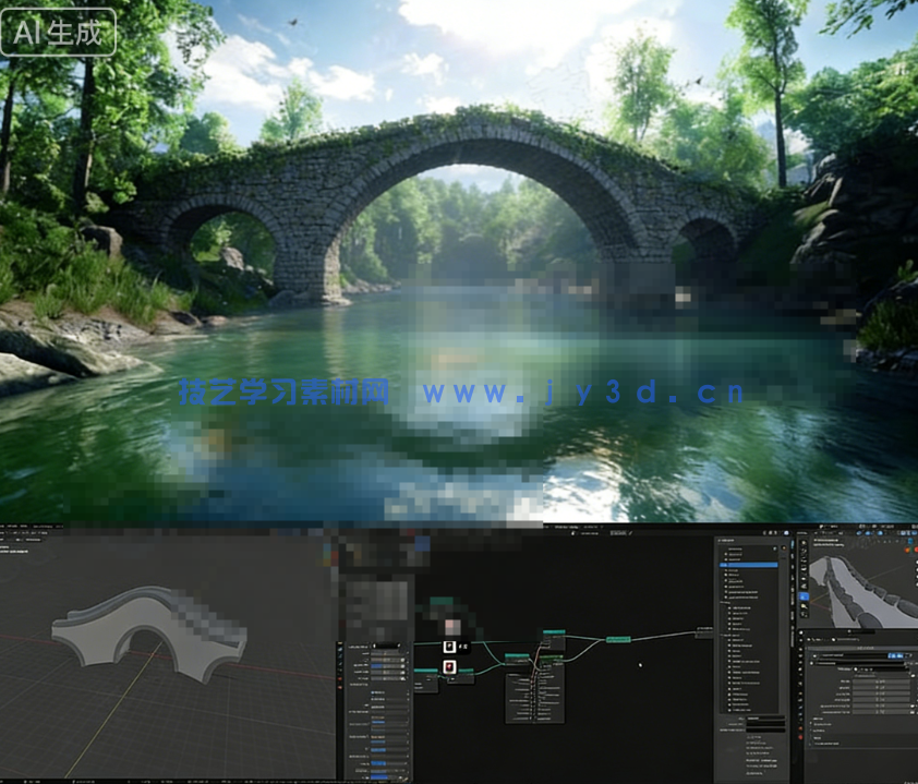 Blender几何节点程序化桥梁实例制作视频教程(图8) Blender几何节点程序化桥梁实例制作视频教程(图8)