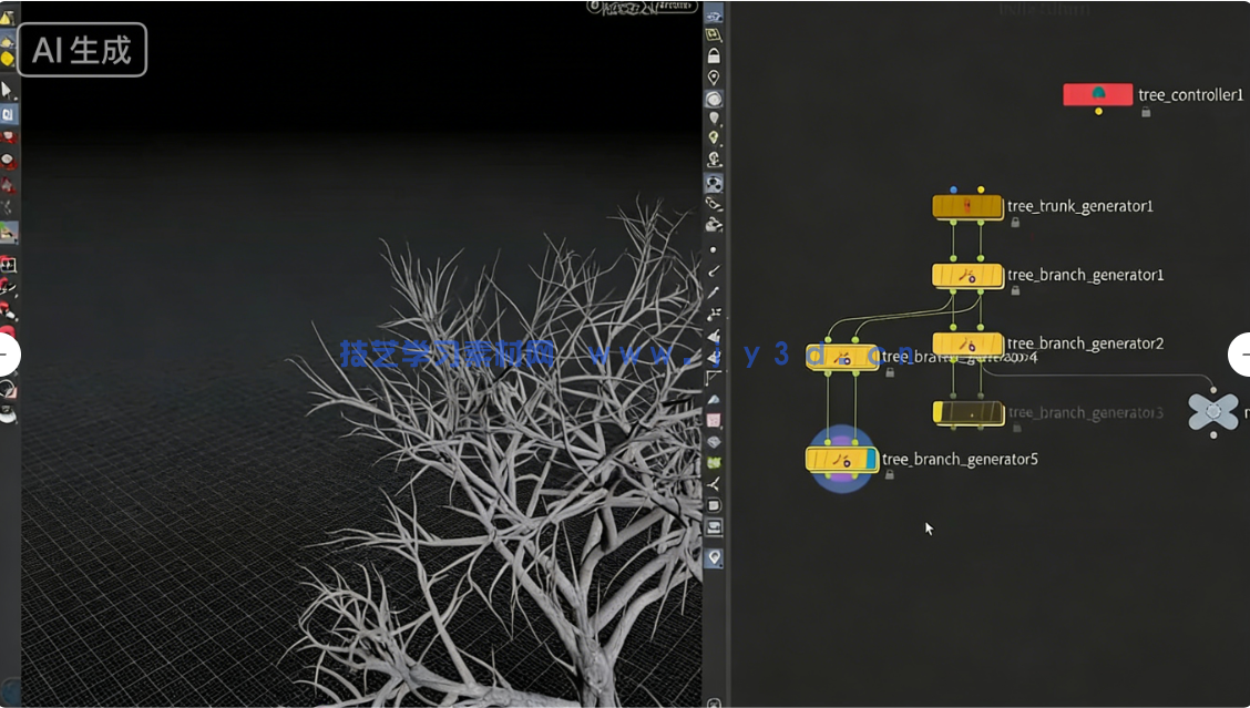 Houdini中KineFX和Labs Tree Tools插件创建程序化树(图2)