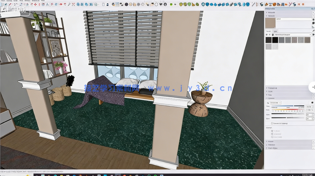 Enscape与SketchUp卧室室内可视化渲染技术视频教程(图3) Enscape与SketchUp卧室室内可视化渲染技术视频教程(图3)