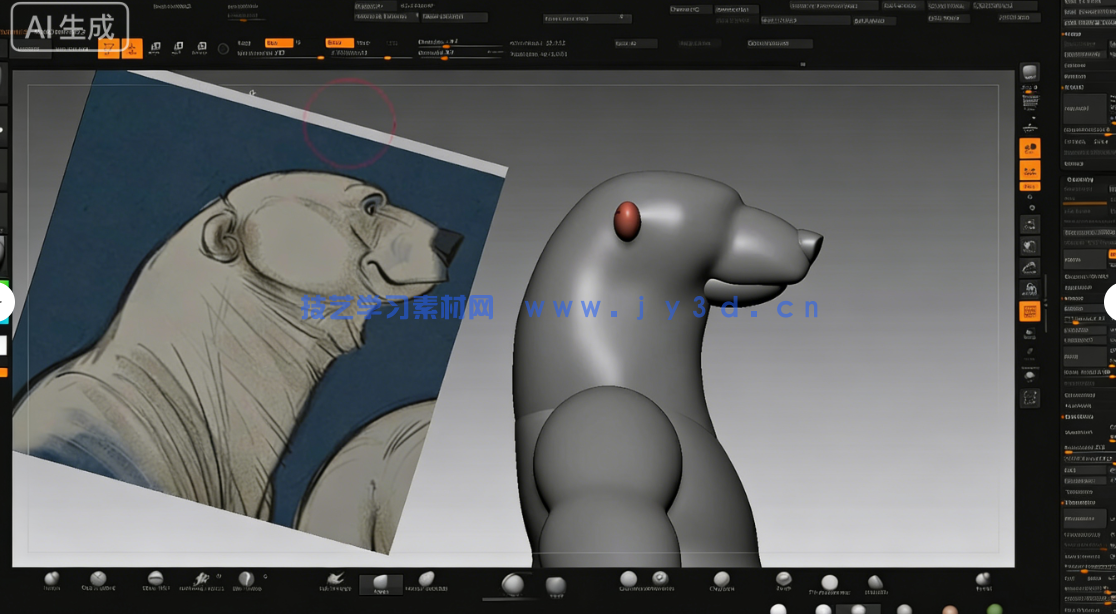 ZBrush迪斯尼卡通熊角色雕刻大师级训练视频教程(图1) ZBrush迪斯尼卡通熊角色雕刻大师级训练视频教程(图1)