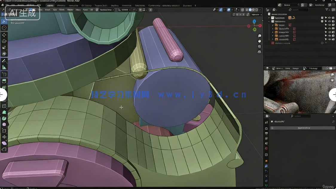 【中文字幕】Blender破旧发动机引擎制作全流程视频教程(图3) 【中文字幕】Blender破旧发动机引擎制作全流程视频教程(图3)