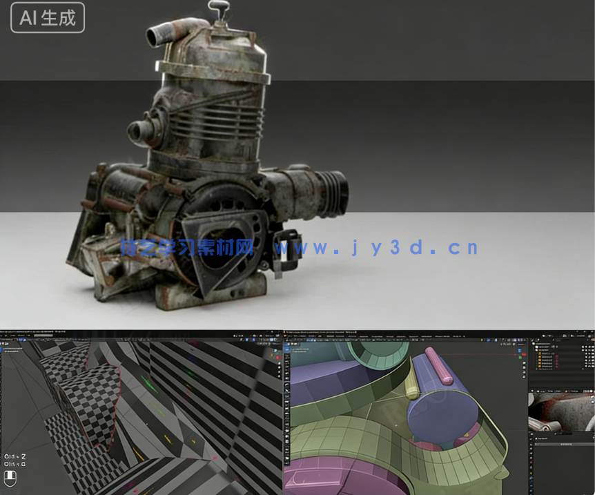 Blender破旧发动机引擎制作全流程视频教程(图2) Blender破旧发动机引擎制作全流程视频教程(图2)