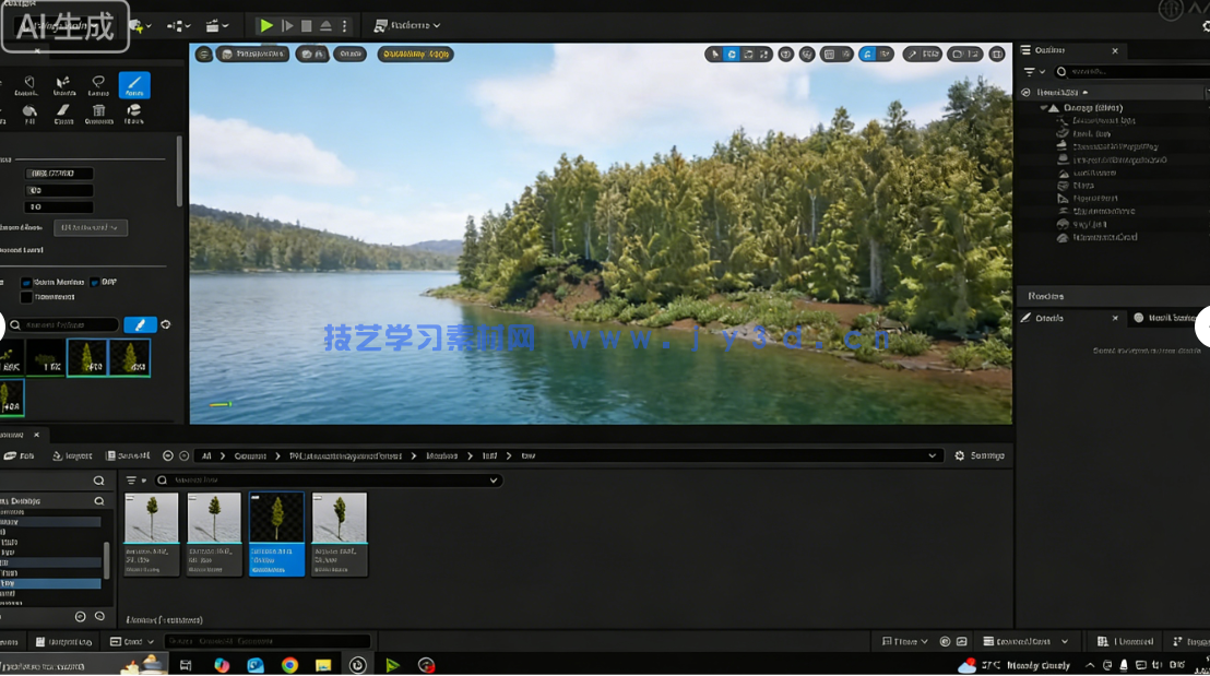UE5影视级湖岸游戏环境场景设计入门训练视频(图3) UE5影视级湖岸游戏环境场景设计入门训练视频(图3)