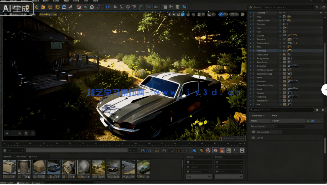 UE5影视级湖岸游戏环境场景设计入门训练视频(图9) UE5影视级湖岸游戏环境场景设计入门训练视频(图9)