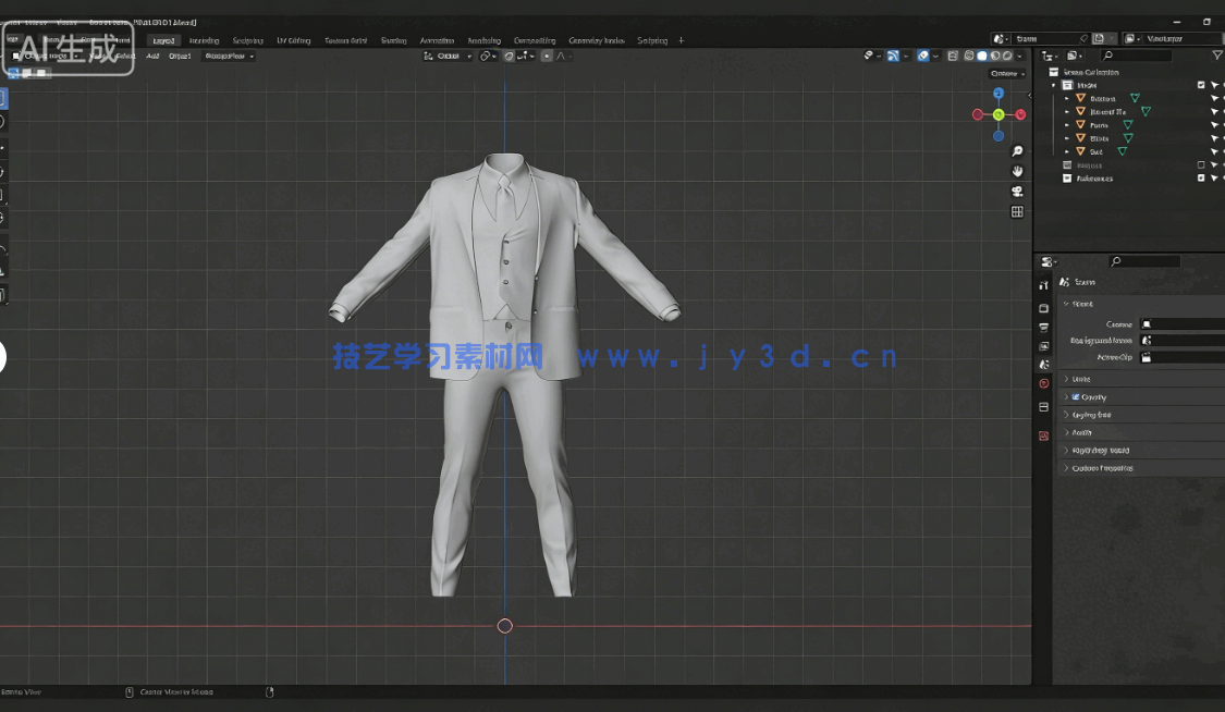 男性西装男士服装Marvelous Designer和CLO 3D项目文件3D模型(图13)