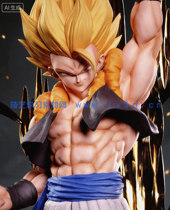 悟吉塔Gogeta《龙珠Z》动漫角色雕刻手办3D打印模型(图1)