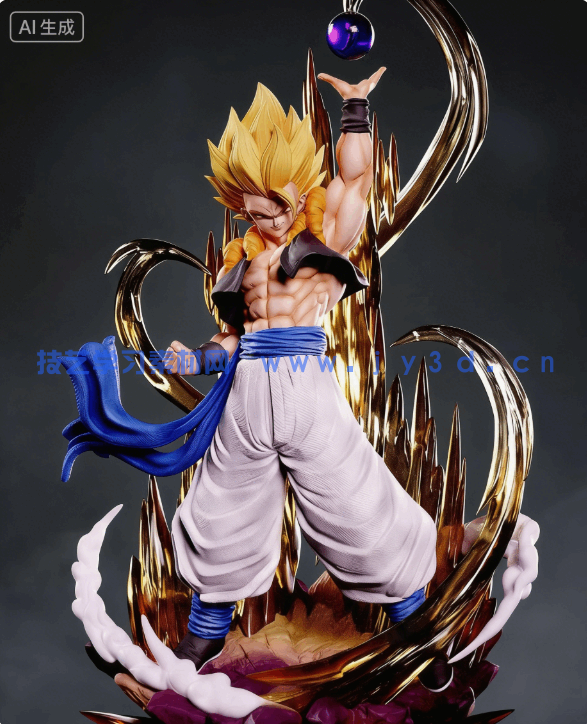 悟吉塔Gogeta《龙珠Z》动漫角色雕刻手办3D打印模型(图2)