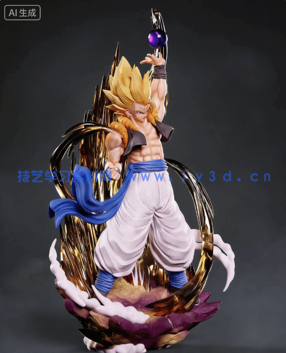 悟吉塔Gogeta《龙珠Z》动漫角色雕刻手办3D打印模型(图7)