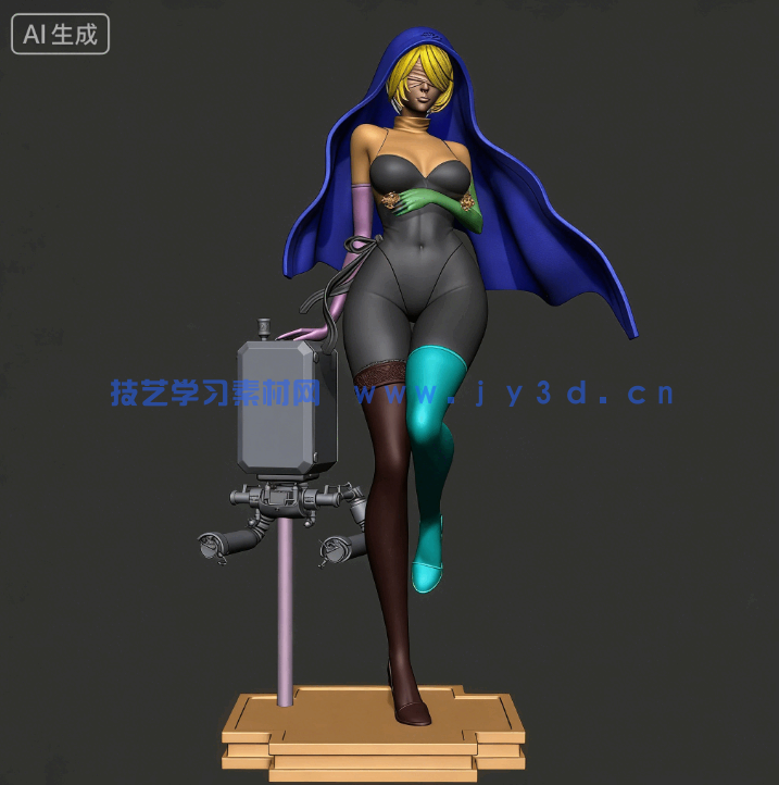 尤尔哈2B修女服饰《尼尔：机械纪元》游戏角色雕刻手办3D打印模型(图3)