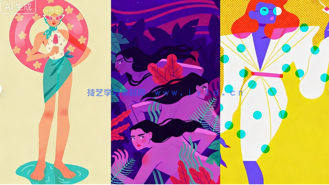 时尚个性女性形象数字插画绘画技术视频教程(图1) 时尚个性女性形象数字插画绘画技术视频教程(图1)