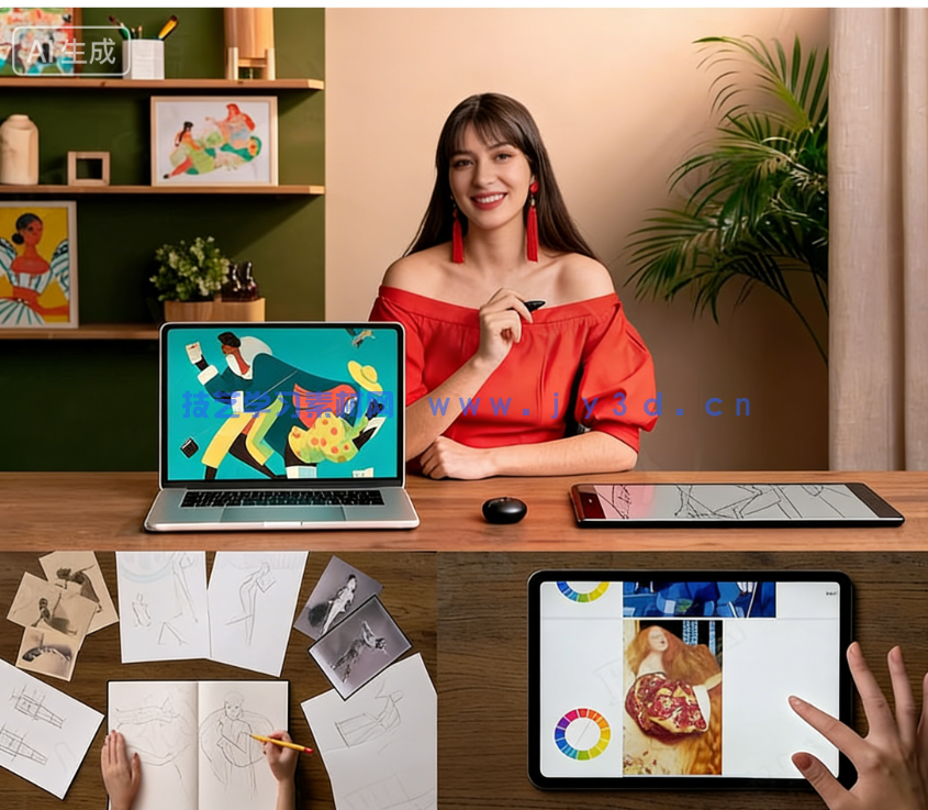 时尚个性女性形象数字插画绘画技术视频教程(图10) 时尚个性女性形象数字插画绘画技术视频教程(图10)