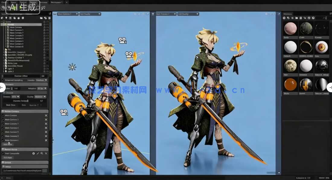 【中文字幕】Zbrush持剑女孩游戏角色雕刻设计全流程视频教程(图7) 【中文字幕】Zbrush持剑女孩游戏角色雕刻设计全流程视频教程(图7)