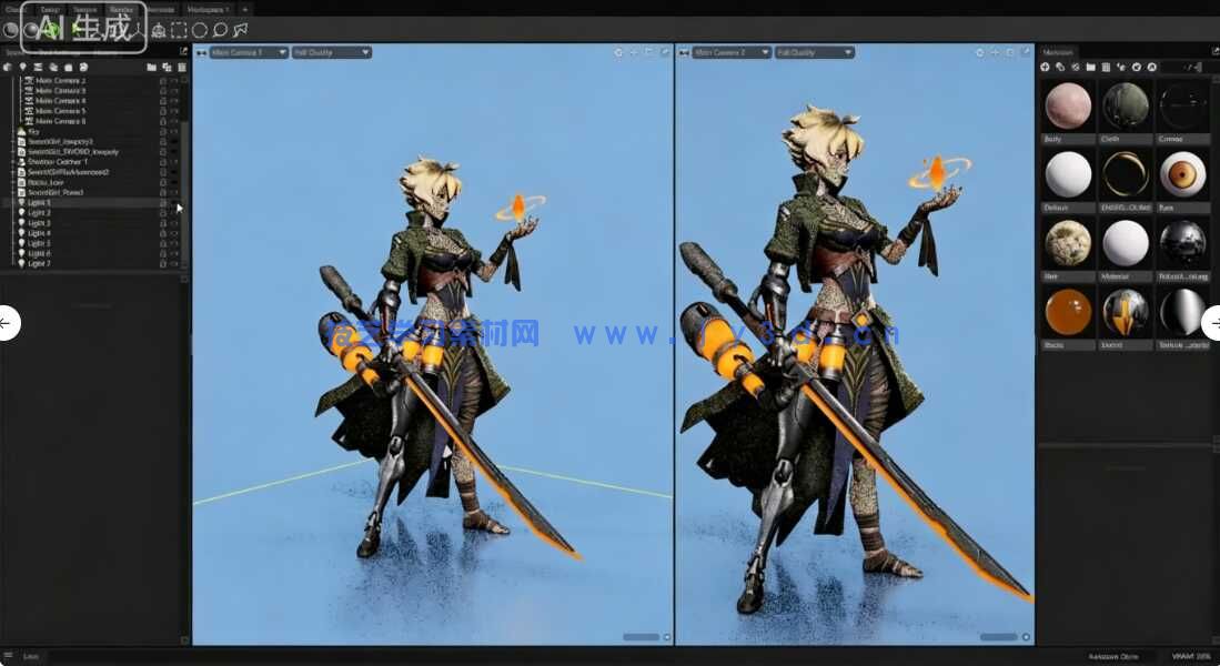 【中文字幕】Zbrush持剑女孩游戏角色雕刻设计全流程视频教程(图6) 【中文字幕】Zbrush持剑女孩游戏角色雕刻设计全流程视频教程(图6)