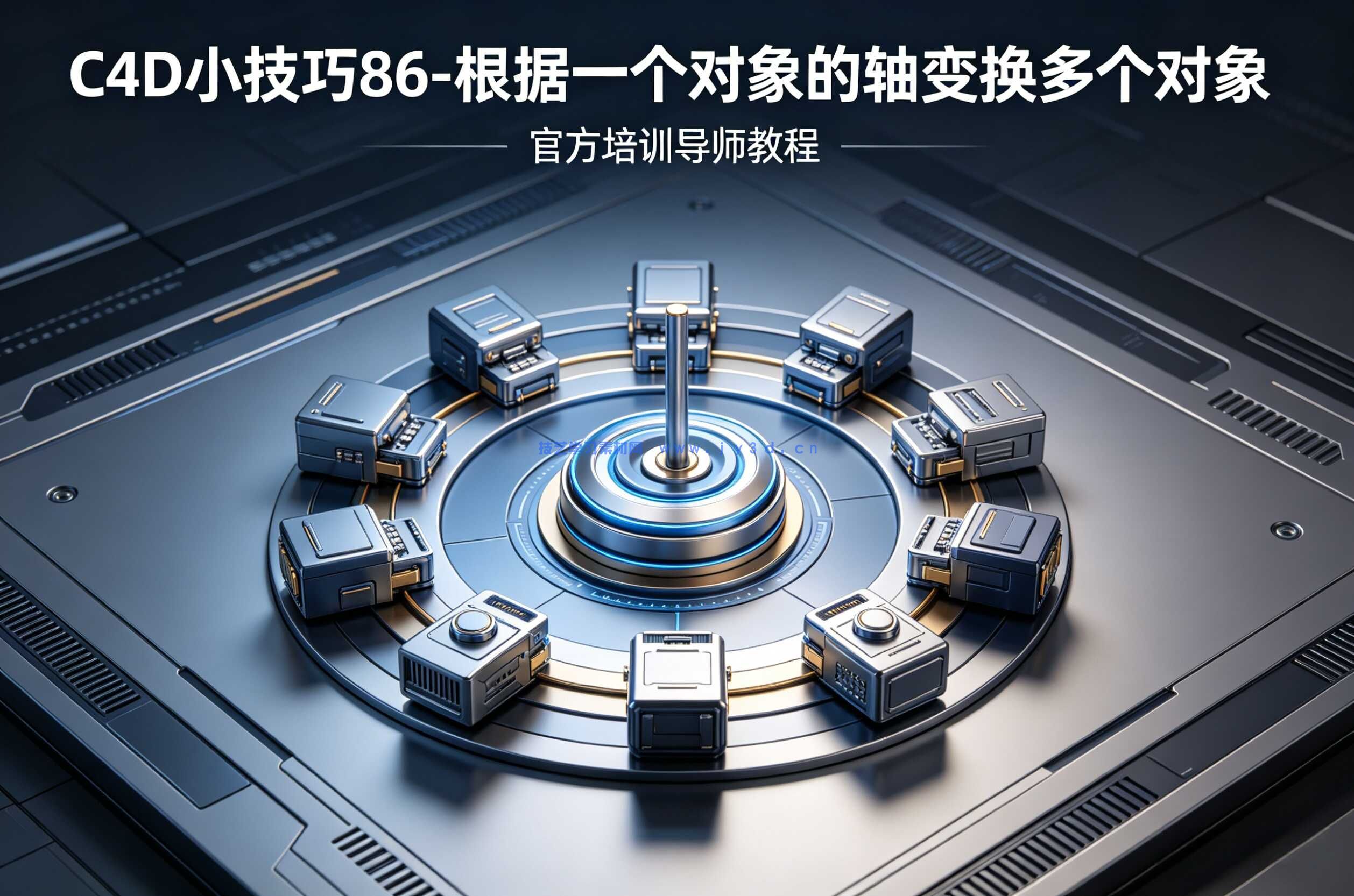 C4D小技巧86-根据一个对象的轴变换多个对象官方培训导师教程