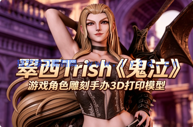 翠西Trish《鬼泣》游戏角色雕刻手办3D打印模型