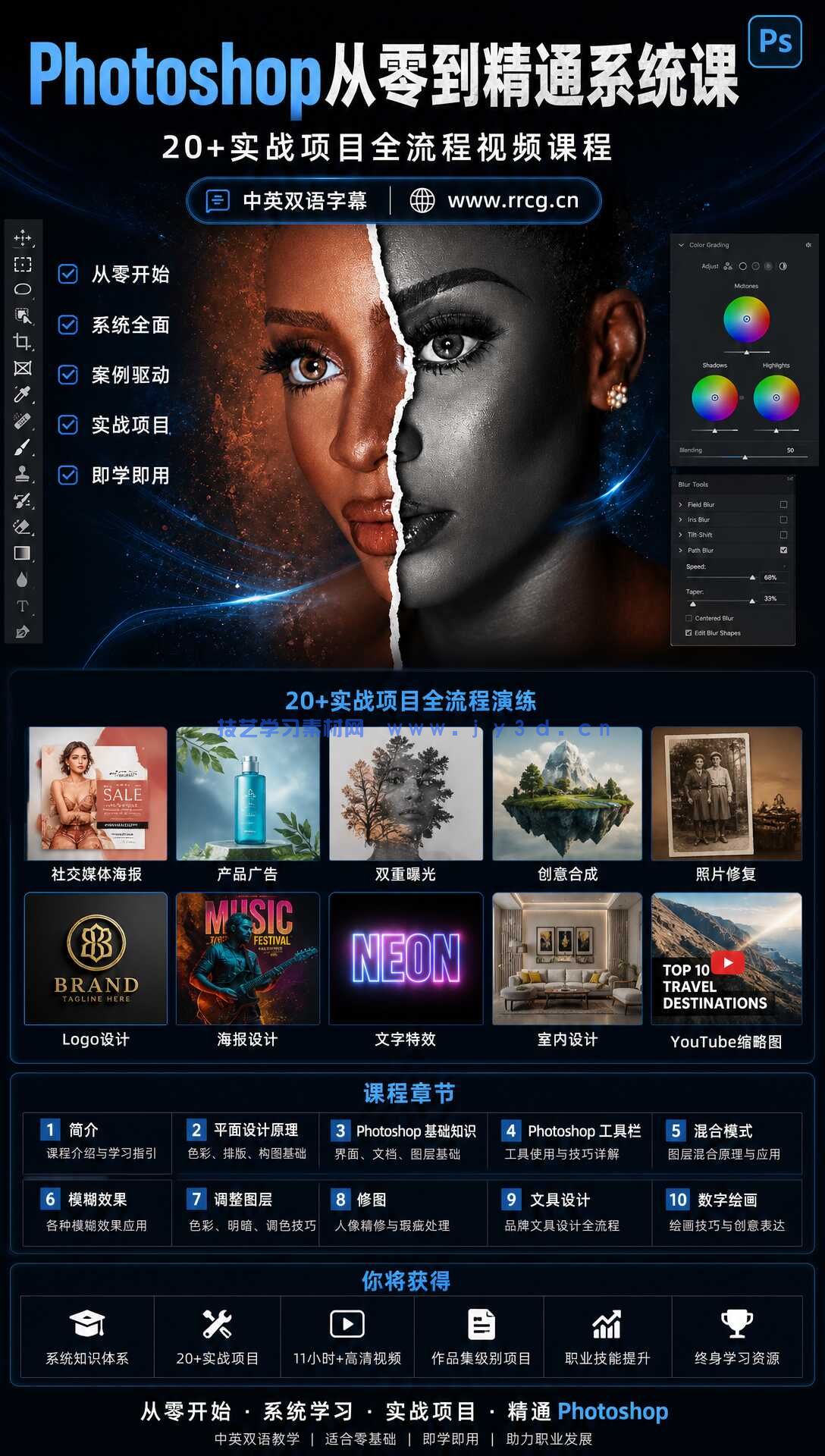 Photoshop从零到精通系统课：20+实战项目