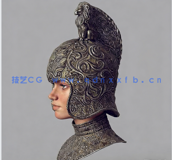 Substance Painter逼真中世纪盔甲与人脸实例制作视频教程(图2) Substance Painter逼真中世纪盔甲与人脸实例制作视频教程(图2)