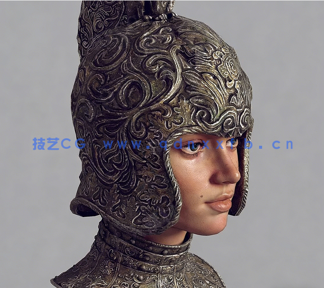Substance Painter逼真中世纪盔甲与人脸实例制作视频教程(图3) Substance Painter逼真中世纪盔甲与人脸实例制作视频教程(图3)