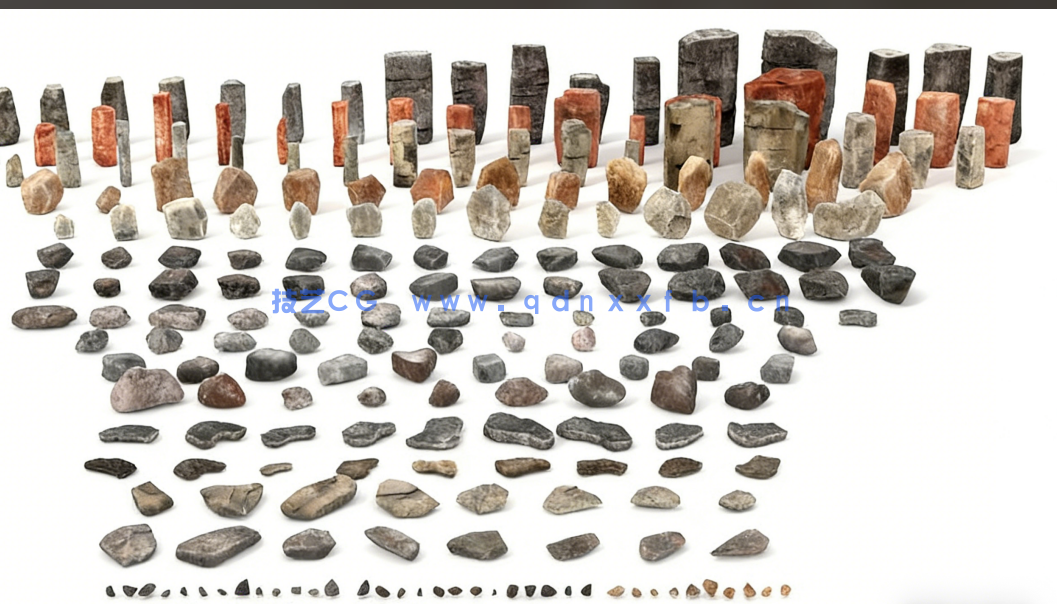 300多个C4D卡通风格游戏风景岩石假山石头模型合集(图3) 300多个C4D卡通风格游戏风景岩石假山石头模型合集(图3)