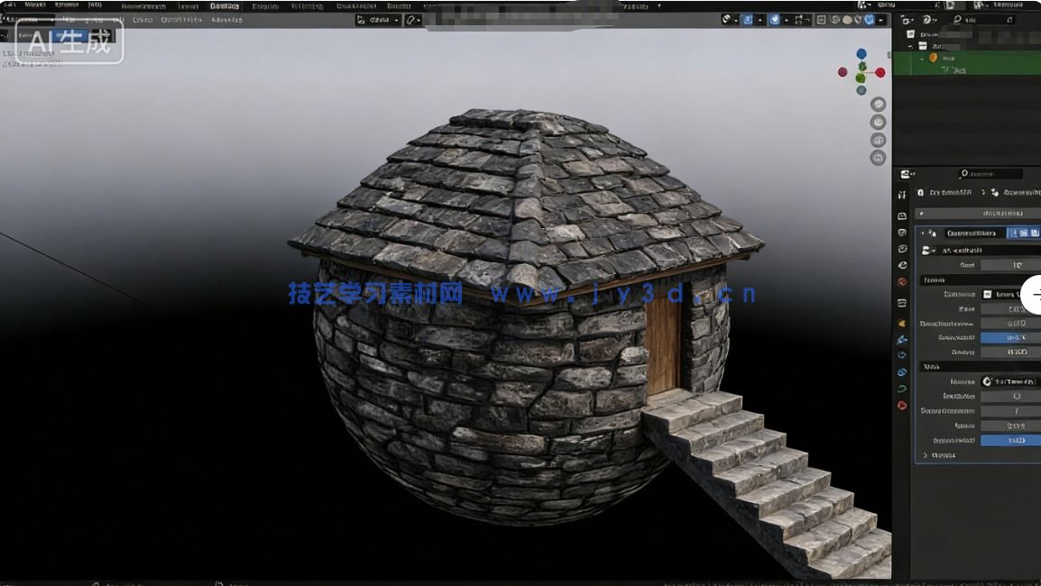 【中文字幕】Blender法师塔建筑环境场景完整制作流程视频教程(图8)